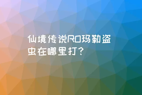 仙境传说RO玛勒盗虫在哪里打？