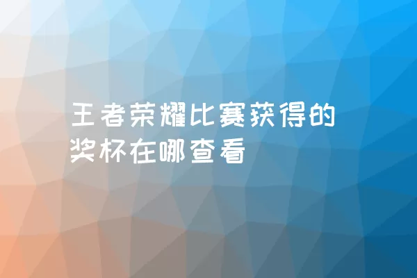 王者荣耀比赛获得的奖杯在哪查看